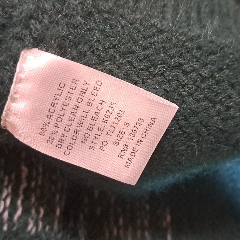 Umgee Colorblock Sweater - Cream, Gray, and Green - Picture 4 of 4